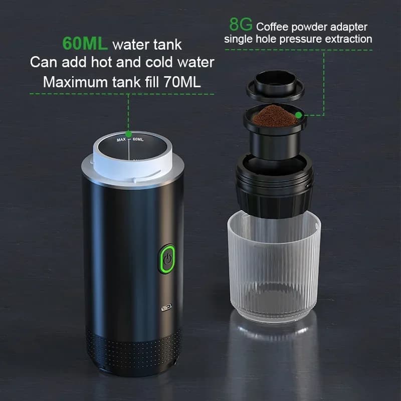 Prenosni 3-v-1 espresso kavni aparat