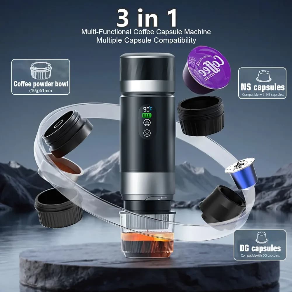 Prenosni espresso kavni aparat 3-v-1
