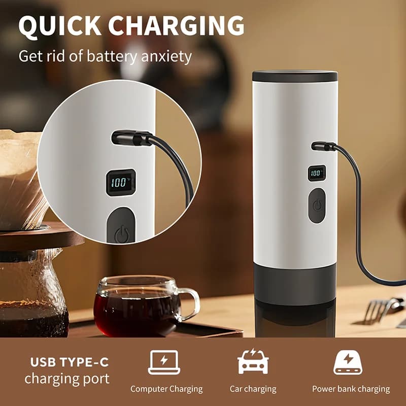 Prenosni električni kavni aparat 7800mAh