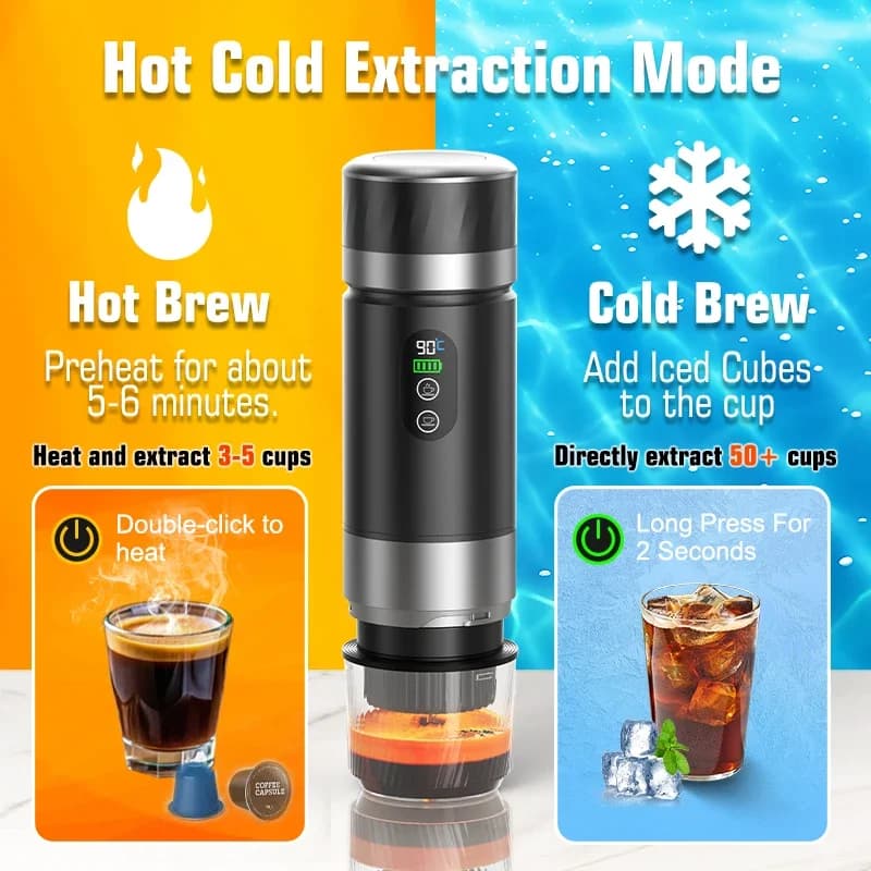 Prenosni espresso kavni aparat 3-v-1