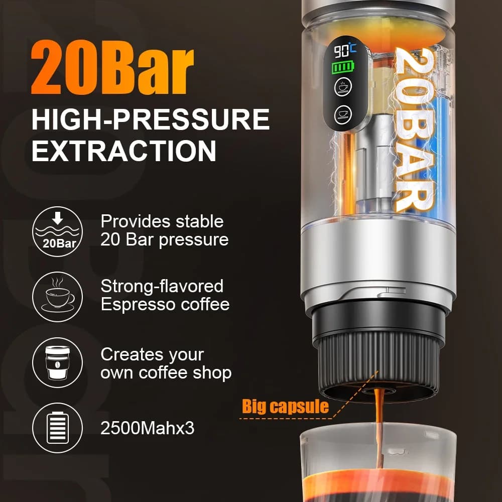 Prenosni espresso kavni aparat 3-v-1